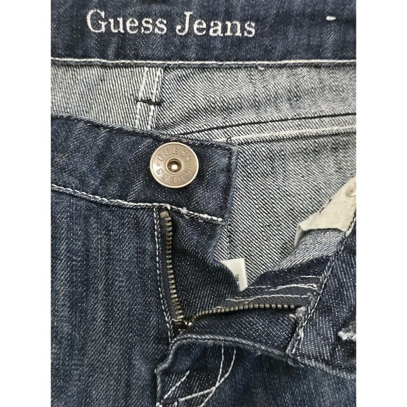 Guess Jeans Low Rise Bootcut Womens Size 30 Big Logo Embroidered Dark Wash Y2K - Picture 9 of 10